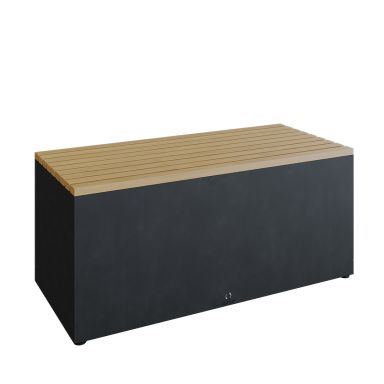 OFYR Garden Bench Black Trädgårdsbänk teak-träplanka