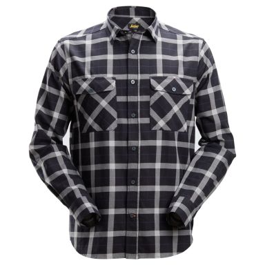 Snickers 8516 AllroundWork Flanellskjorta svart/grårutig