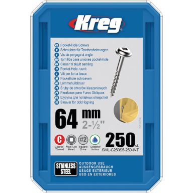 Kreg SML-C250S5-250-INT Ruuvi 64 mm Ø, ruostumaton, Maxi-Loc