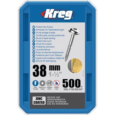 Kreg SML-F150-500-INT Ruuvi 38 mm Ø, sinkitty, Maxi-Loc