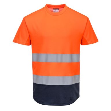 Portwest C395 T-skjorte Hi-Vis oransje/marineblå