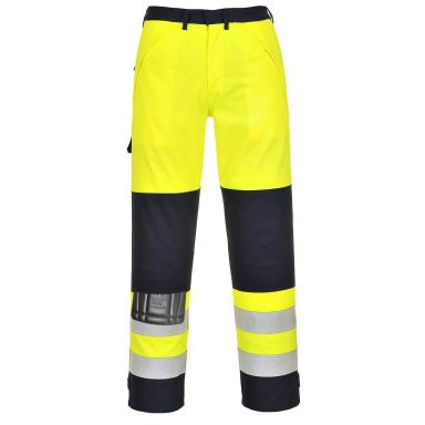 Portwest FR62 Bukse Hi-Vis gul/marineblå, flammehemmende