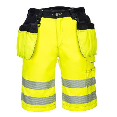 Portwest PW3 Arbetsshorts Hi-Vis gul