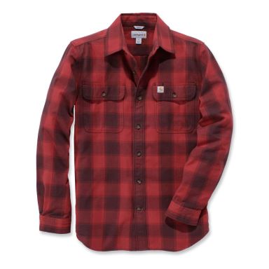 Carhartt Hubbard Flanellskjorta grå/röd, slim fit