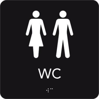 UniGraphics 6705356 Skylt WC, taktil, 150 x 150 mm