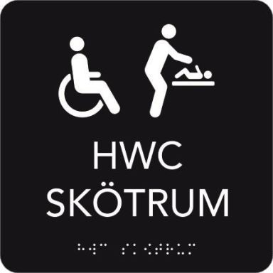 UniGraphics 6705364 Skylt HWC/skötrum, taktil, 150 x 150 mm