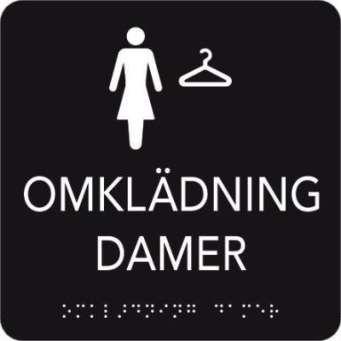 UniGraphics 6705370 Skylt omklädning damer, taktil, 150 x 150 mm