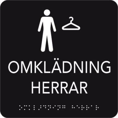UniGraphics 6705372 Skylt omklädning herrar, taktil, 150 x 150 mm
