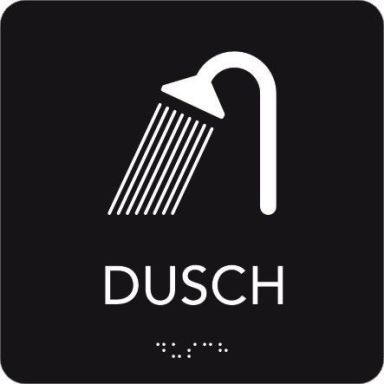 UniGraphics 6705376 Skylt dusch, taktil, 150 x 150 mm