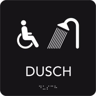 UniGraphics 6705378 Skylt rullstol/dusch, taktil, 150 x 150 mm