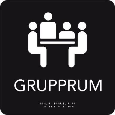 UniGraphics 6705388 Skylt grupprum, taktil, 150 x 150 mm