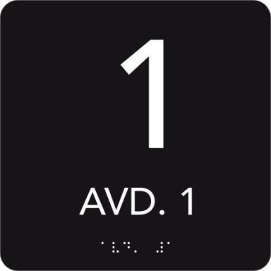 UniGraphics 6705390 Skylt AVD. 1, taktil, 150 x 150 mm
