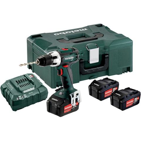 1110885 Metabo BS 18 LT SET Borrskruvdragare med 4,0Ah batterier, laddare och väska