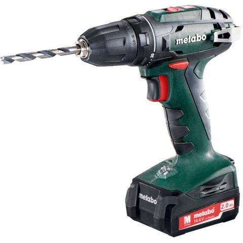 1110897 Metabo BS 14.4 Borrskruvdragare 13 mm chuck, 2,0Ah-batterier & laddare