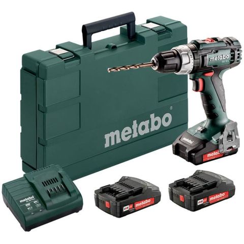1110904 Metabo BS 18 L SET Borrskruvdragare med 3 st 2,0Ah batterier och laddare