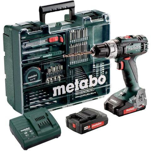 1110905 Metabo BS 18 L SET Borrskruvdragare 2,0Ah batterier, laddare och tillbehör