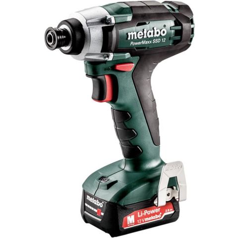 1110994 Metabo PowerMaxx SSD 12 Slagskruvdragare med 2 st 2,0 Ah batterier och laddare