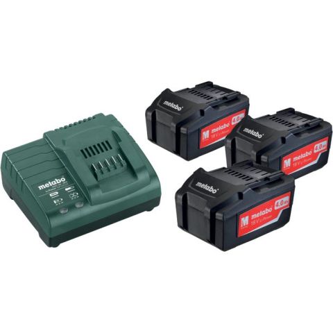 1110043 Metabo BAS-SET Laddpaket med 3st 4,0Ah batterier och laddare