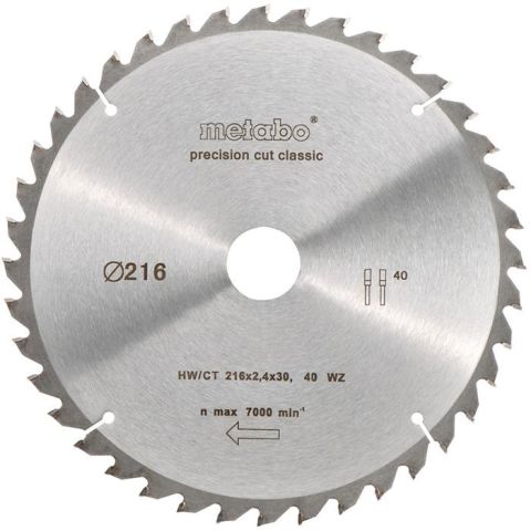 1110072 Metabo 628060000 Sågklinga 216x30 mm