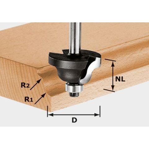 1120656 Festool HW S8 D31,7/R4/R4 Dubbelradiefräs 8mm spindel