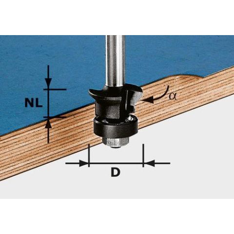 1120653 Festool HW S8 D24/0° +45° Fas-/kantfräs 8mm spindel
