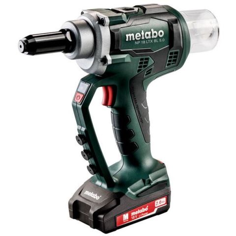 1110338 Metabo NP 18 LTX BL 5.0 Nitpistol med 2,0Ah batterier och laddare