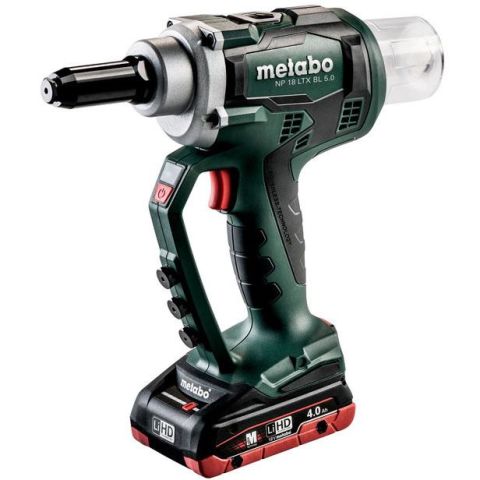 1110339 Metabo NP 18 LTX BL 5.0 Nitpistol med 4,0Ah batterier och laddare