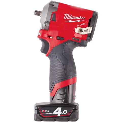 2290002 Milwaukee M12 FIW38-422X Mutterdragare med 2,0Ah och 4,0Ah batterier och laddar