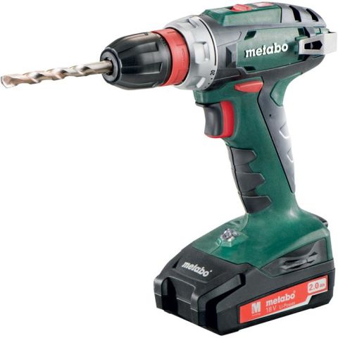1110376 Metabo BS 18 QUICK Borrskruvdragare med 2,0Ah batterier och laddare