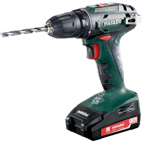 1110371 Metabo BS 18 Borrskruvdragare med 1,3Ah batterier och laddare