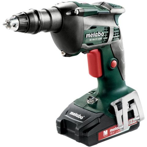 1110489 Metabo SE 18 LTX 4000 Gipsskruvdragare med 2,0Ah batterier och laddare