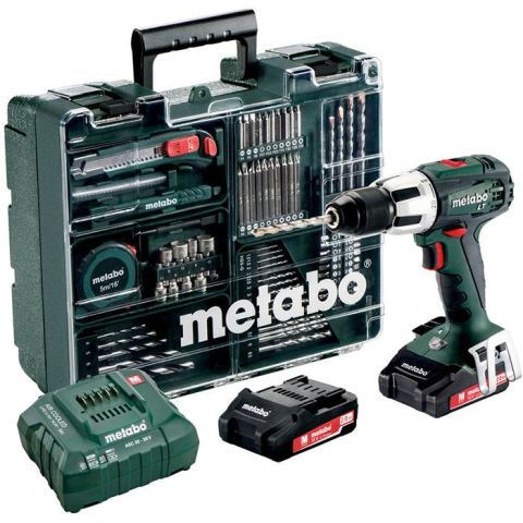 1110452 Metabo SB 18 LT Set Slagborrmaskin med tillbehörssats, batterier & laddare