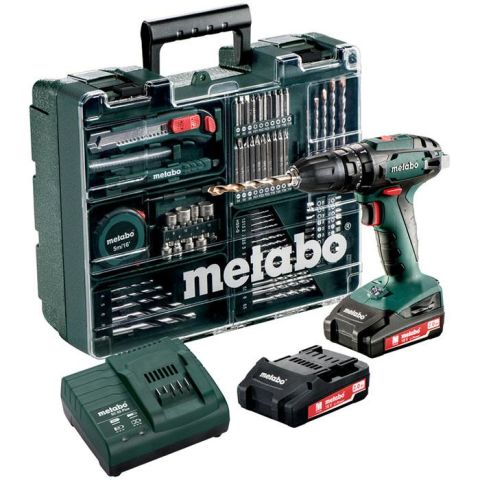 1110465 Metabo SB 18 Set Slagborrmaskin med tillbehörssats, batterier & laddare