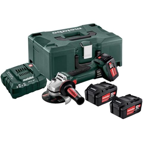 1110555 Metabo W 18 LTX 125 Quick Set Vinkelslip med väska, 4,0Ah batterier och laddare