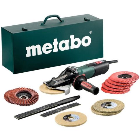 1110564 Metabo WEVF 10-125 Quick Inox Set Vinkelslip med tillbehör och förvaringslåda av plåt