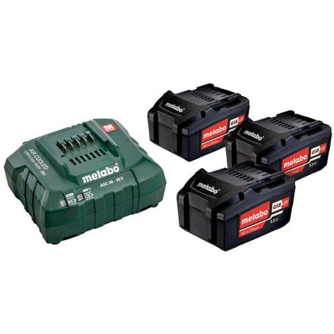 1110838 Metabo Bas-set Laddpaket med 3 st 5,2Ah batterier och laddare