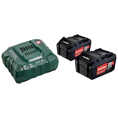 1110839 Metabo Bas-set Laddpaket med 2 st 4,0Ah batterier och laddare