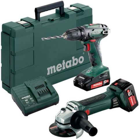 1110851 Metabo BS 18 + W 18 LTX 125 QUICK Verktygspaket med batterier och laddare