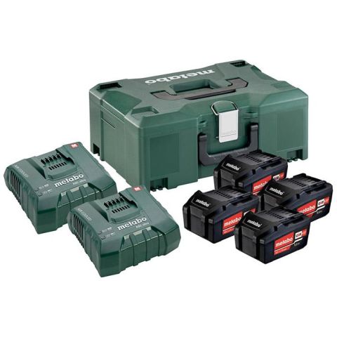 1110861 Metabo Bas-set Laddpaket 4st 5,2Ah batterier, 2st laddare & väska