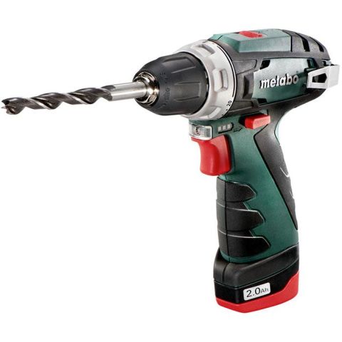 1110867 Metabo POWERMAXX BS Borrskruvdragare med 2,0Ah batteri, laddare och väska