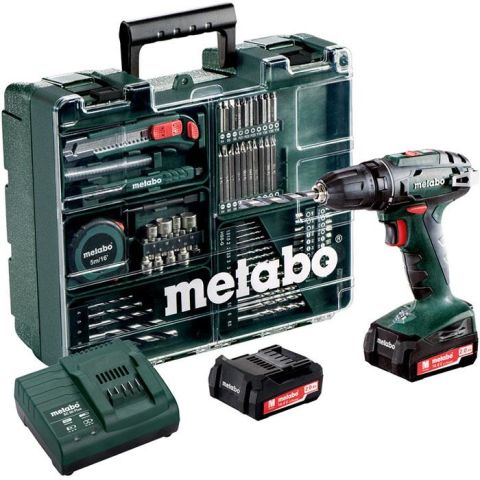 1110898 Metabo BS 14.4 SET Borrskruvdragare 2,0Ah batterier, laddare och tillbehör