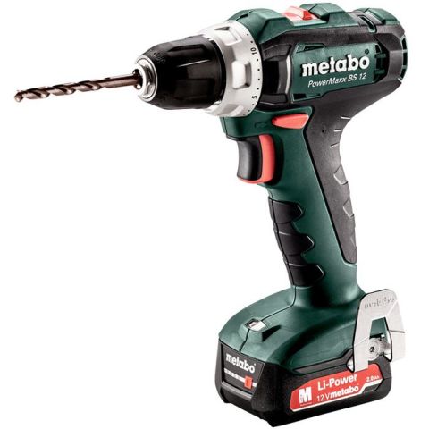 1110926 Metabo PowerMaxx BS 12 Borrskruvdragare med 2,0Ah batterier och laddare