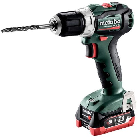 1110927 Metabo PowerMaxx BS 12 Borrskruvdragare med 4,0Ah batterier och laddare