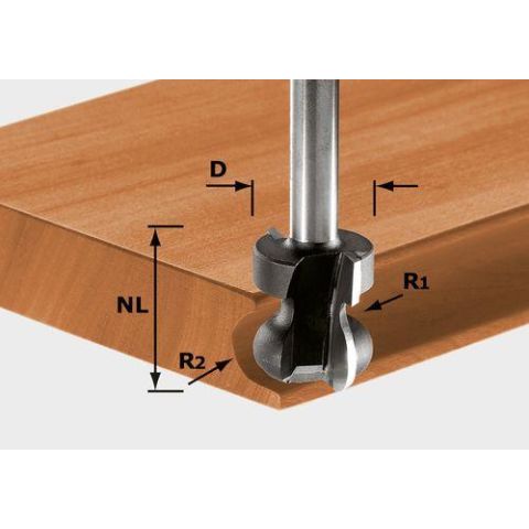 1120725 Festool HW S8 D22/16/R2,5+6 Kantgreppsfräs 8mm spindel