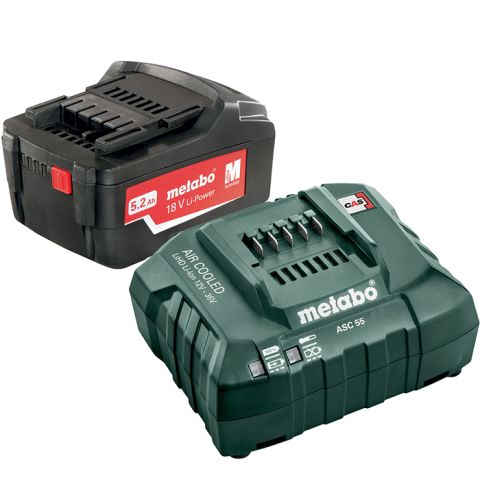1111033 Metabo Li-Power 18V 5,2Ah, ASC 55 12-36 V Laddpaket