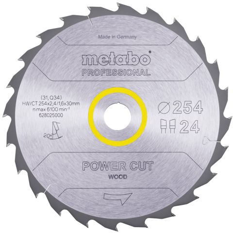 1111065 Metabo 628025000 Sågklinga 254x30 mm 24T