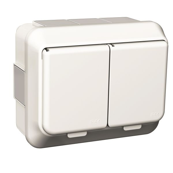 Vekkuttak Schneider Electric Exxact WDE002290 2-veis, hvit, IP44, utenpåliggende Skruetilkobling