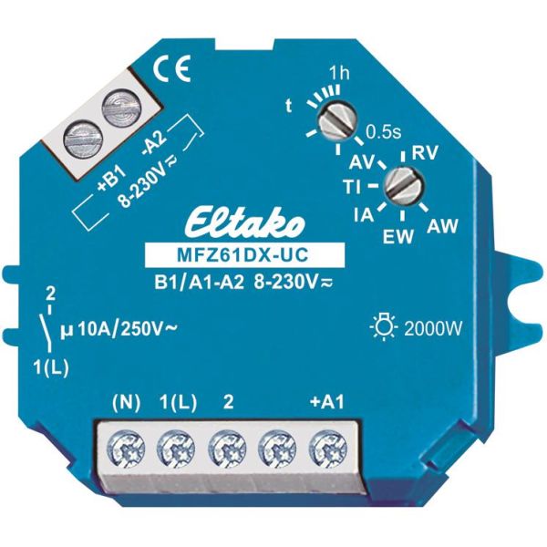 Tidsrelé Eltako MFZ61DX-UC 10A, 8-230 V, 6 funksjoner
