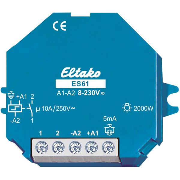 Relé Eltako ES61-8-230V 1 sluttende, 8-230V AC/DC, 10 A