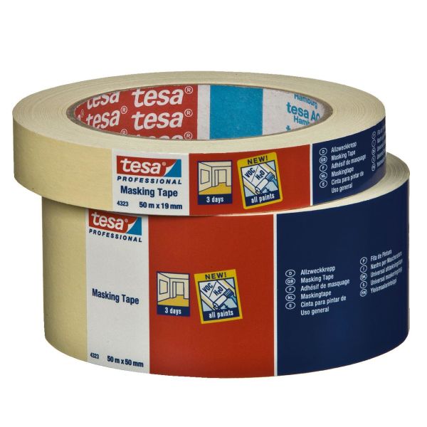 Maskeringstape Tesa 4323 beige 50 m x 19 mm